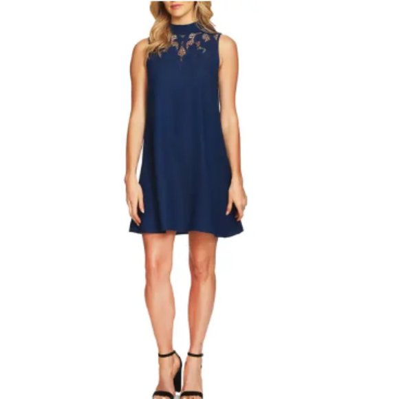 CeCe Ava Sleeveless Embroidered A-Line Midnight Bloom Women's 2 Dress - Picture 2 of 2